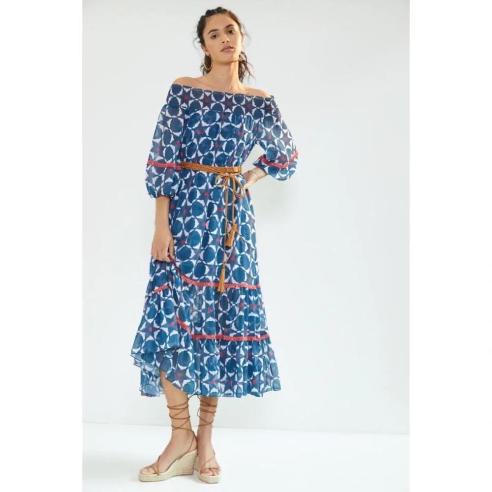 Anthropologie Sachin & Babi Mosaic Off-The-Shoulder Maxi Dress